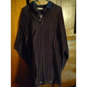 Vintage Imprints Velvet Long Sleeve Striped Polo, Size XL